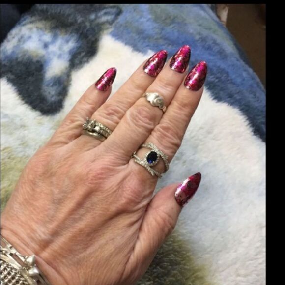 Silver and Blue Stone Ladies Cocktail Ring 7 - Picture 5 of 9